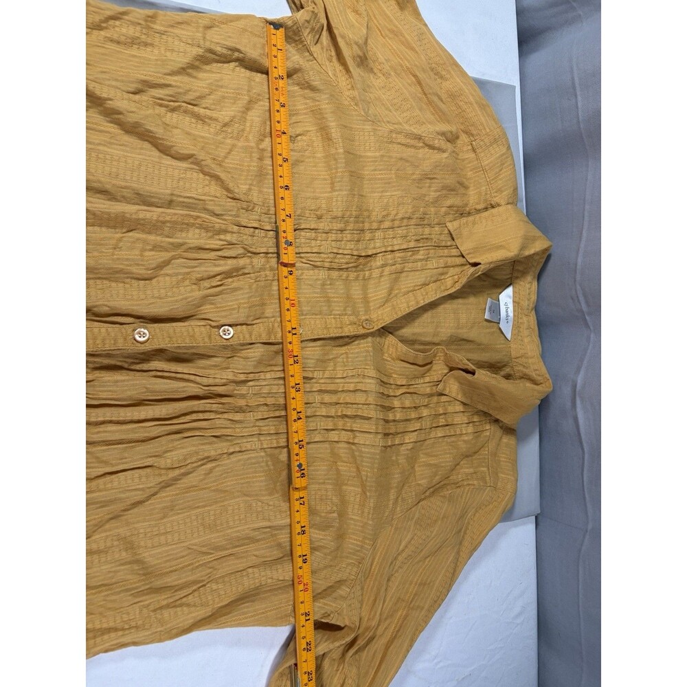 CJ banks Button-Front Tuxedo-Style Tunic Shirt Blouse Goldenrod Size 1X - Picture 2 of 8